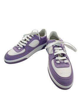 Chanel Sneakers Canvas Purple CC Logo